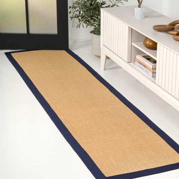 Camden Farmhouse Cottage Border Jute Area Rug